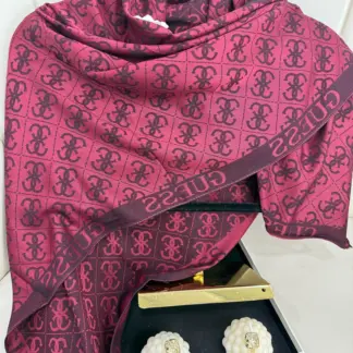 GUESS ÇİFT TARAFLI KAŞMİR İPEK EŞARP 7859-BORDO