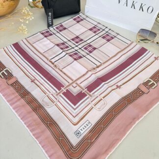 Vakko Ekose Desen Pamuk Soft Eşarp 68190 - Gül Kurusu