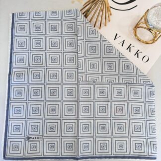 Vakko Kare Desen Pamuk Soft Eşarp 610144 - Gümüş