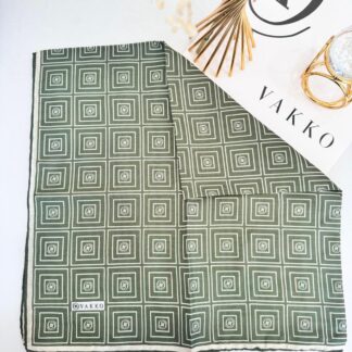 Vakko Kare Desen Pamuk Soft Eşarp 610144 - Haki
