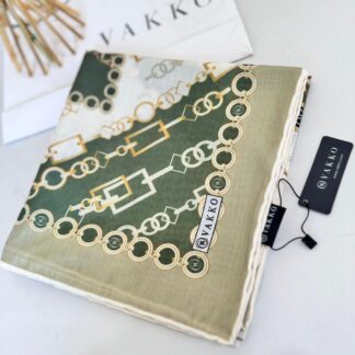 Vakko Zincir Desen Soft Eşarp 610146 - Haki