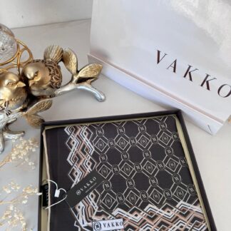 Vakko Şerit Desen Pamuk Soft Eşarp 14589 - Haki