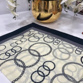 Halka Desen Pamuk Şal - Ekru - Organic ScarfsOrganic Scarfs
