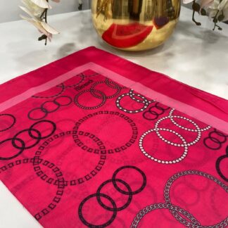 Halka Desen Pamuk Şal - Fuşya - Organic ScarfsOrganic Scarfs
