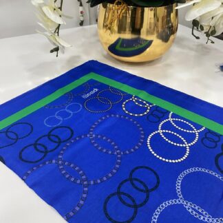 Halka Desen Pamuk Şal - Saks - Organic ScarfsOrganic Scarfs