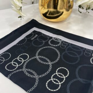 Halka Desen Pamuk Şal - Siyah - Organic ScarfsOrganic Scarfs