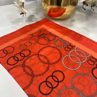 Halka Desen Pamuk Şal - Turuncu - Organic ScarfsOrganic Scarfs