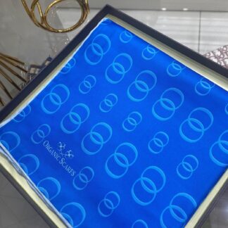 Halka Desen Twill İpek Eşarp - İndigo - Organic ScarfsOrganic Scarfs