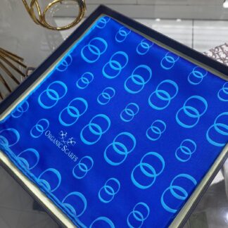 Halka Desen Twill İpek Eşarp - Saks - Organic ScarfsOrganic Scarfs