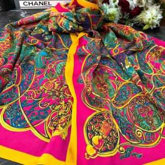 Hermes İthal Vual İpek Şal - Fuşya - Organic ScarfsOrganic Scarfs