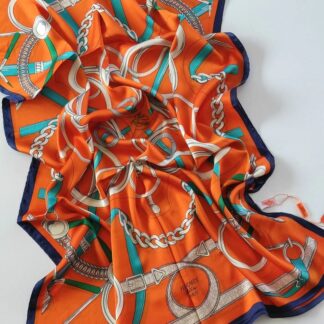 Hermes İthal Vual İpek Şal - Turuncu - Organic ScarfsOrganic Scarfs