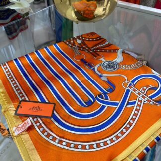Hermes İthal Vual İpek Şal - Turuncu - Organic ScarfsOrganic Scarfs