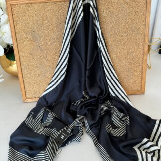 Chanel İthal Vual İpek Şal - Siyah