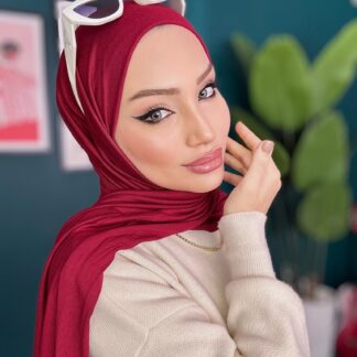 Organic Scarfs Tesettür Penye Şal Hijap Modeli - Bordo