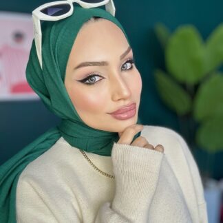 Organic Scarfs Pamuk Kraş Cazz Şal Modeli - Zümrüt