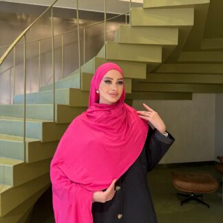 Organic Scarfs Tesettür Penye Şal Hijap Modeli - Pembe