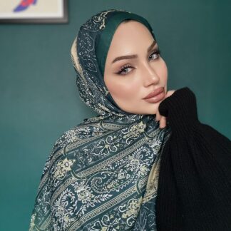 Etro Desen Pamuk İpek Şal 49733 - Petrol