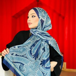 Etro Pamuk İpek Şal -987654 Gök Mavi