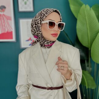 F Desen % 100 Kaşmir Eşarp - Magenta