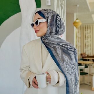 Etro Pamuk İpek Şal -987654 LACİVERT/GRİ