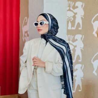 Dior Çift Taraflı İthal Vual İpel Şal 78632 - Lacivert