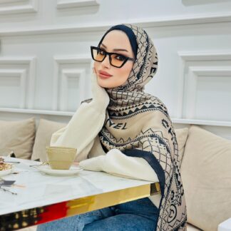 Çift Taraflı İthal Vual İpel Şal 85651 - Vizon