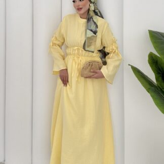 Solera Müslin Elbise L100216 - Sarı