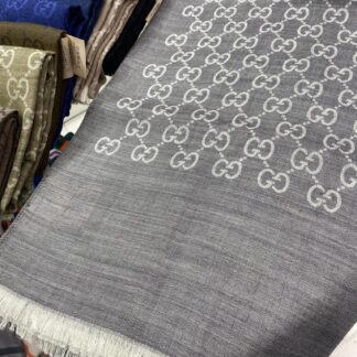 İTHAL A+++ Yün İpek Çift Taraflı Marka Şal - Gri - Organic ScarfsOrganic Scarfs