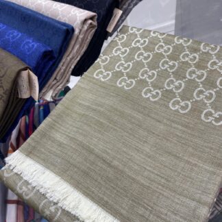 İTHAL A+++ Yün İpek Çift Taraflı Marka Şal - Yağ Yeşili - Bej - Organic ScarfsOrganic Scarfs