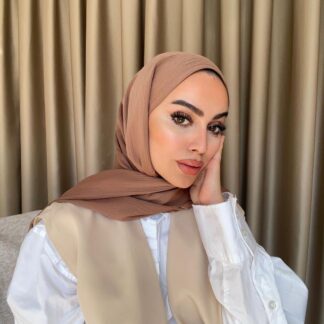 İthal Medine İpeği Krinkıl Şal - Sütlü Kahve - Organic ScarfsOrganic Scarfs