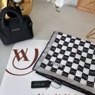 Vakko Dama Desen Twill Eşarp 614421 - Siyah