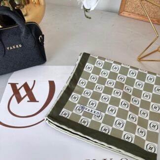 Vakko Dama Desen Twill Eşarp 614421 - Haki