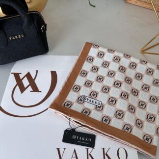 Vakko Dama Desen Twill Eşarp 614421 - Camel