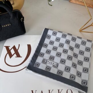 Vakko Dama Desen Twill Eşarp 614421 - Gri