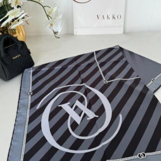 Vakko Çizgili Twill Eşarp 614422 - Antrasit