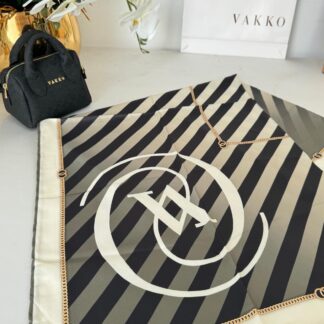 Vakko Çizgili Twill Eşarp 614422 - Haki