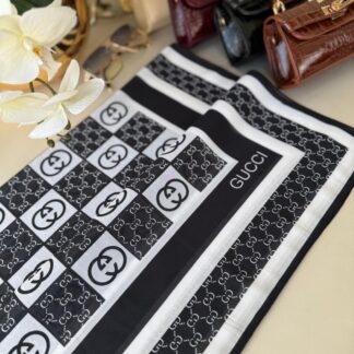 Gucci Krep İpek Eşarp 44125 - Siyah