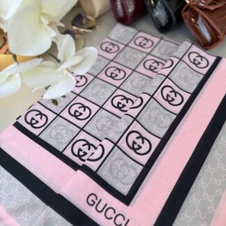 Gucci Krep İpek Eşarp 44125 - Toz Pembe