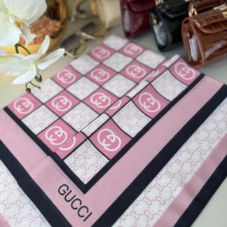 Gucci Krep İpek Eşarp 44125 - Şeker Pembe