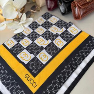 Gucci Krep İpek Eşarp 44125 - Sarı