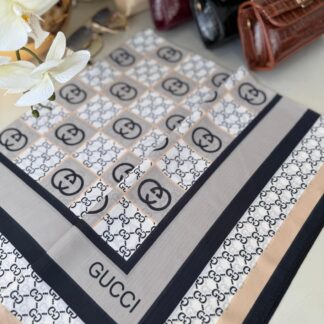Gucci Krep İpek Eşarp 44125 - Vizon