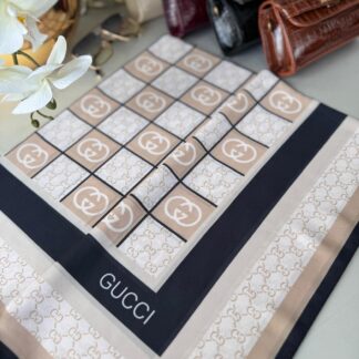 Gucci Krep İpek Eşarp 44125 - Bej