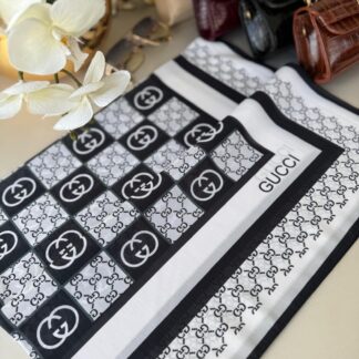 Gucci Krep İpek Eşarp 44125 - Antrasit