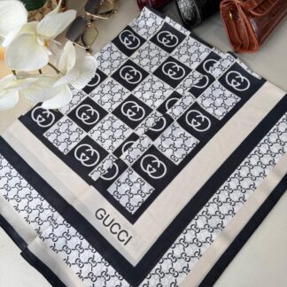 Gucci Krep İpek Eşarp 44125 - Açık Bej