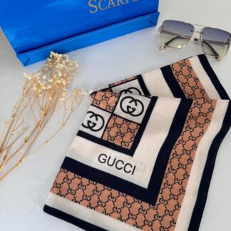 Gucci Krep İpek Eşarp 44125 - Camel