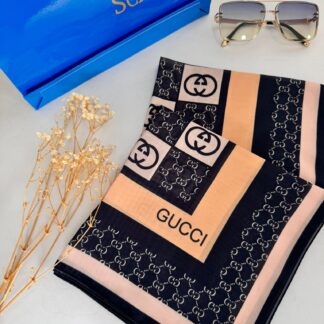 Gucci Krep İpek Eşarp 44125 - Sütlü Kahve
