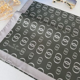 Halka Desen Twill İpek Şal - Haki