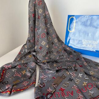 Louis Vuitton Monogram İthal Vual İpek Şal 014461 - Siyah