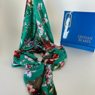 Gucci Çiçek Desen İthal Vual İpek Şal 014461 - Benetton