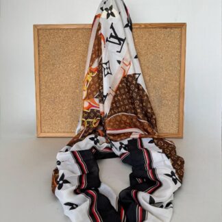 Louis Vuitton Kemer Desen İthal Vual İpek Şal 014461 - Kızıl Kahve